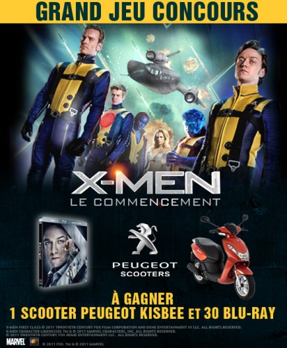 Jeu concours Xmen 1 scooter Peugeot Kisbee & 30 blu-ray