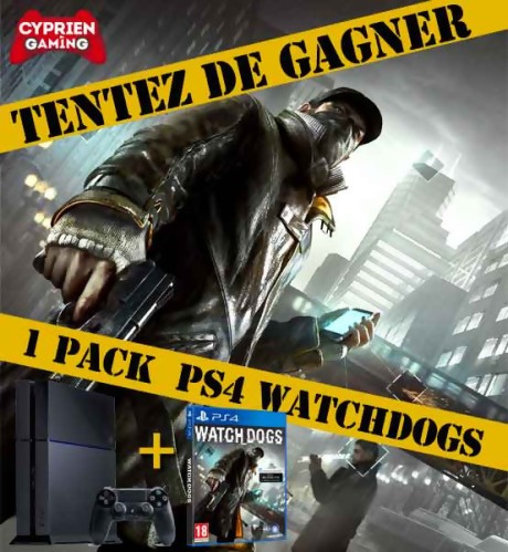 Gagnez un pack PS4 WhatchDogs !!