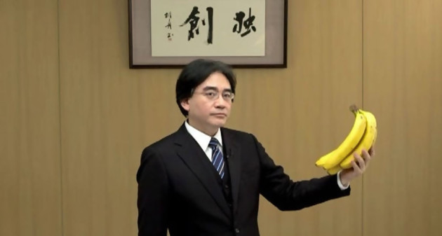 Satoru Iwata et ses fameuses bananes lors d'un Nintendo Direct désormais mythique