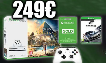 Xbox One S : un pack 500 Go + 2è manette + 3 jeux à 249€