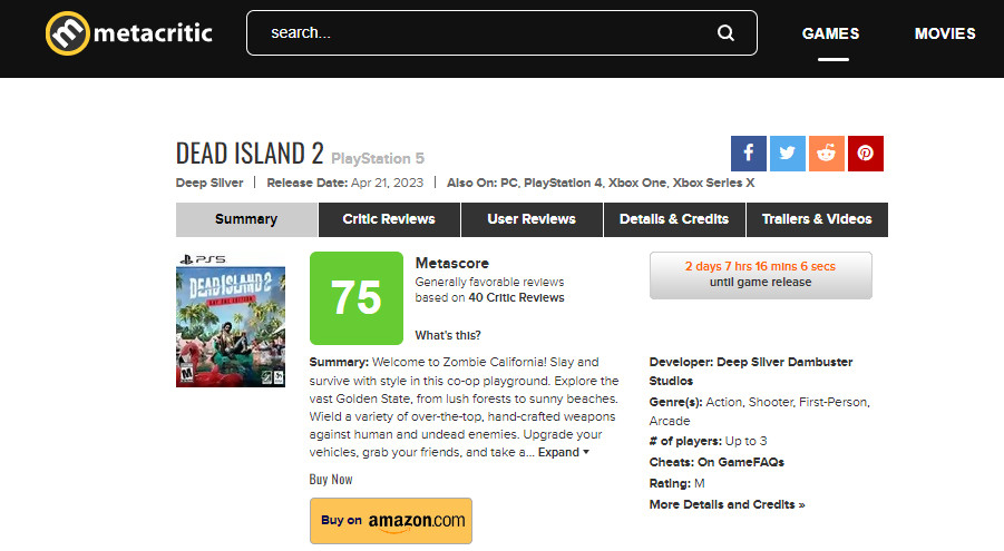 Dead Island 2 - Metacritic