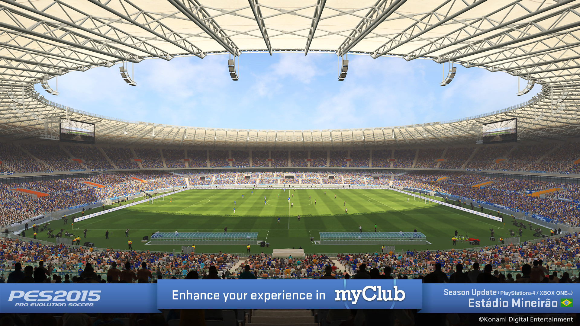 Update 2015. Pro Evolution Soccer 2015. Комментаторская кабина на стадионе. Mineirao Stadium Cruzeiro. Комментаторская кабина на стадионе Краснодар.